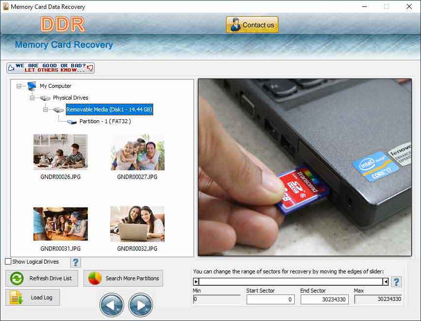 Memory card data rescue software retrieve corrupted digital picture from SD card