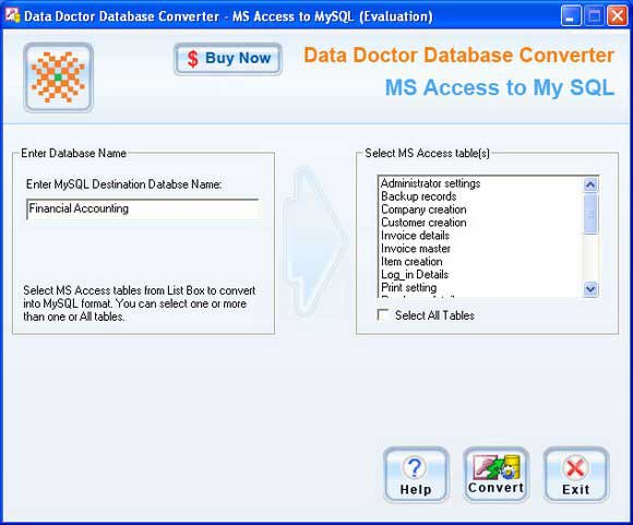 Screenshot of Convert Access Database To Sql