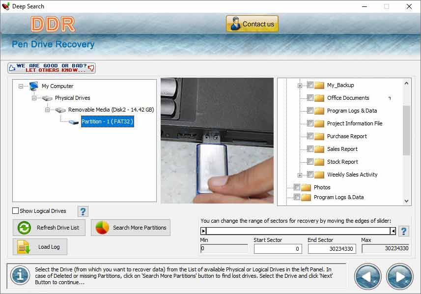 Screenshot of Restore Pen Drive