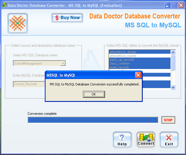 MSSQL to MySQL Database Converter Software