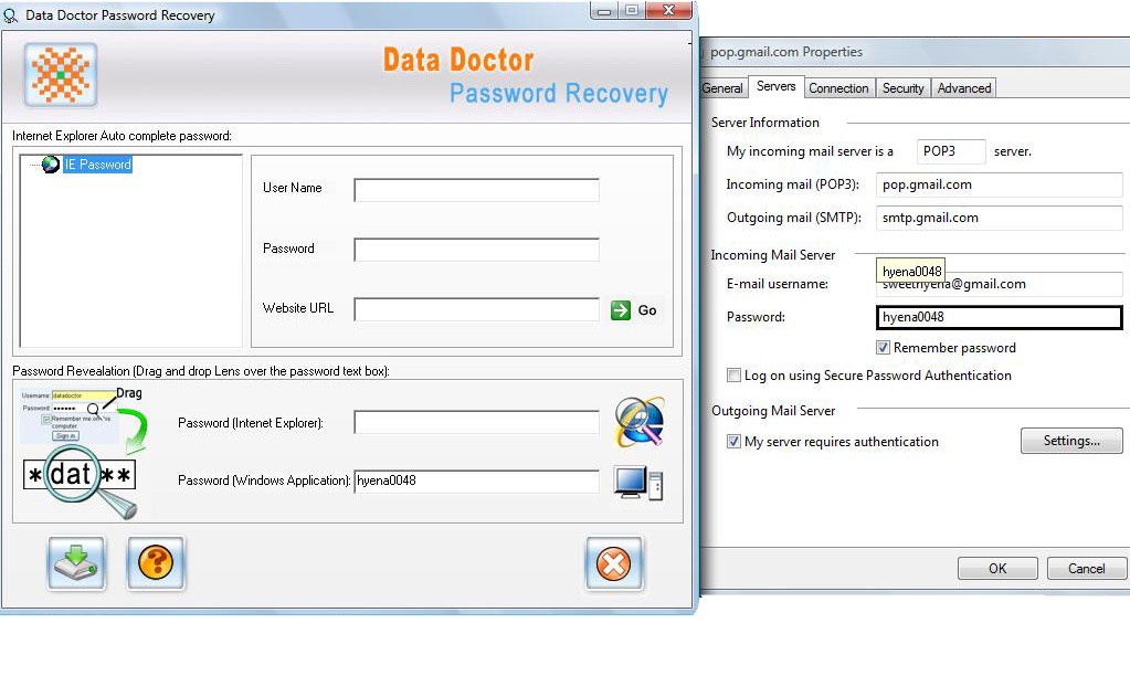 Internet Explorer Password Recovery and Unmask Tool